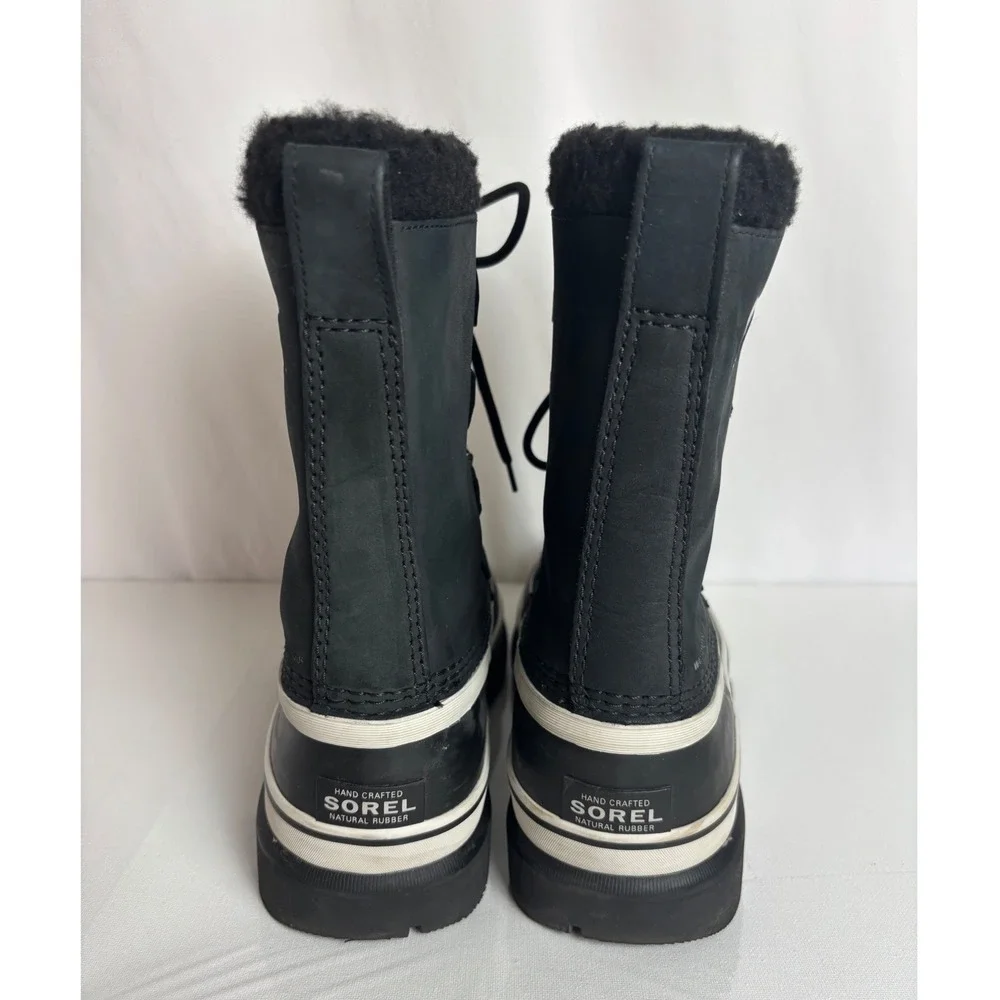 Sorel Caribou Waterproof Winter Boots Mens 8 EU 41 Black Nubuck Snow Boots